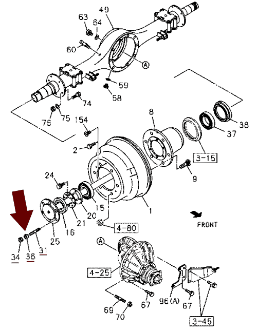 Шпилька полуоси ISUZU (ИСУЗУ) NQR 71/75, 9098552070 Шпилька полуоси ISUZU (ИСУЗУ) NQR 71/75, 9098552070