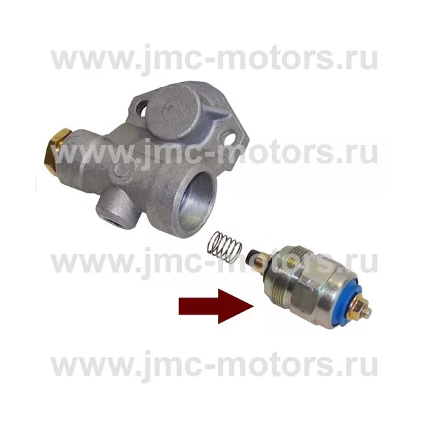 Электромагнитный клапан в ТНВД сборе с корпусом JMC 1032, 1043, 1052 Евро-2 (сбоку ТНВД), 1465132812
