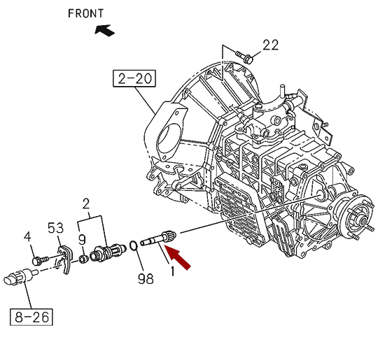 Шестерня привода спидометра ISUZU NQR75/71, MYY5T, 8972535631