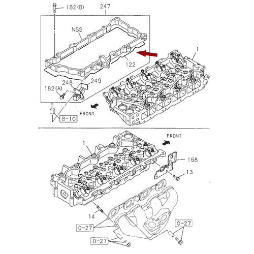 Прокладка клапанной крышки нижняя (корпуса распредвала) ISUZU (ИСУЗУ) NQR75/NPR75/NQR90, QML, Германия, Аналог