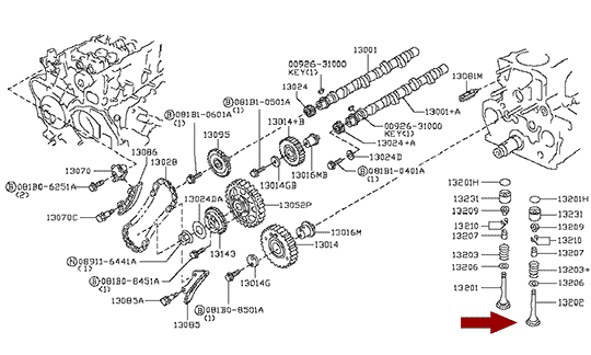 Клапан выпускной NISSAN CABSTAR F24 дв. ZD30DDTI, AUTOWELT, 132022W200