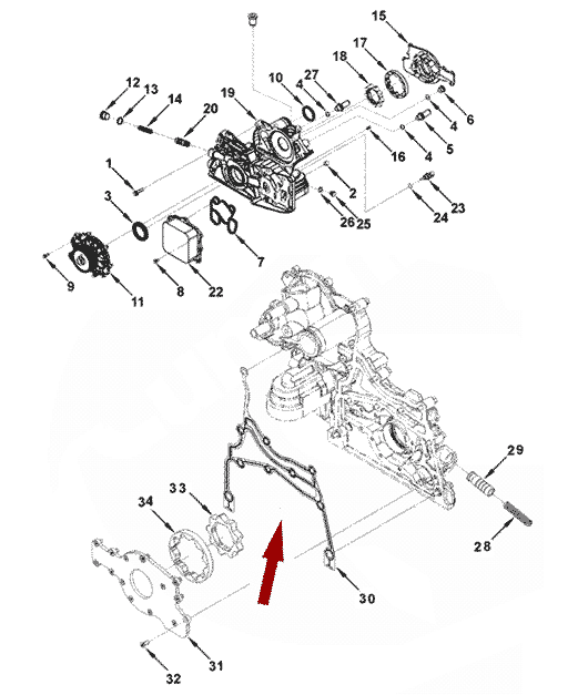 Прокладка передней крышки двигателя FOTON Aumark 1039 дв. Cummins ISF 2.8, 5262686