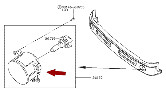 Фара противотуманная NISSAN CABSTAR F24 - левая, 261508992C