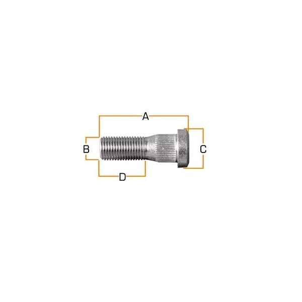 Шпилька колеса Isuzu - 8-97126487-0 (левая резьба)