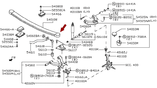 Отбойник передней рессоры концевой NISSAN CABSTAR (Ниссан Кабстар) F24, оригинал, 54091MD00A На схеме показан отбойник передней рессоры концевой NISSAN CABSTAR (Ниссан Кабстар) F24, оригинал, 54091MD00A