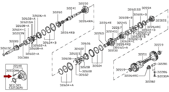 На схеме показан болт карданного вала NISSAN CABSTAR (Ниссан Кабстар) F24, 37332Z5003