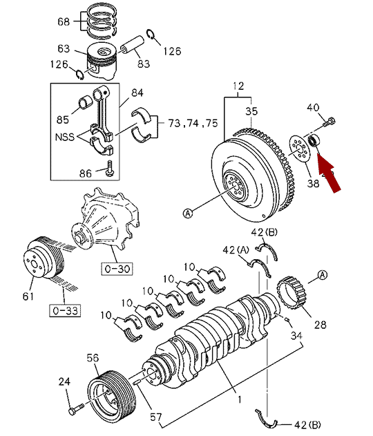Подшипник маховика ISUZU (ИСУЗУ) NQR75/NQR71, SKF, 8972582390