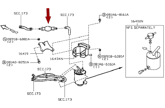 ГРУША (НАСОС) ПОДКАЧКИ ТОПЛИВА NISSAN CABSTAR F24 ДВ. ZD30DDTI, АНАЛОГ, 17051ES60B