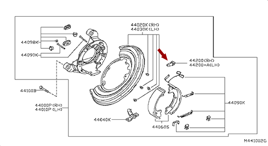 ВИНТ РЕГУЛИРОВОЧНЫЙ КОЛОДОК СТОЯНОЧНОГО (РУЧНОГО) ТОРМОЗА NISSAN CABSTAR, 44200MB40C ВИНТ РЕГУЛИРОВОЧНЫЙ КОЛОДОК СТОЯНОЧНОГО (РУЧНОГО) ТОРМОЗА NISSAN CABSTAR, 44200MB40C