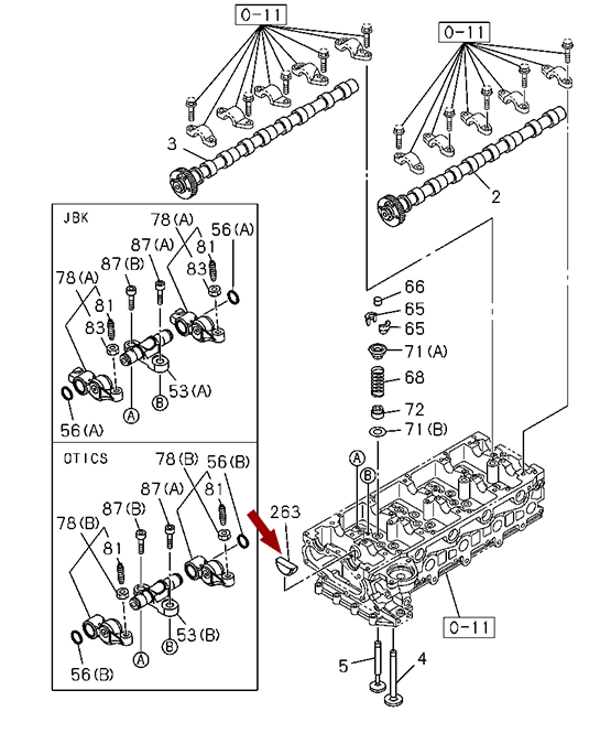 ЗАГЛУШКА КЛАПАННОЙ КРЫШКИ ТОРЦЕВАЯ ISUZU NMR85, NLR85, ДВ. 4JJ1T, JAPAN 8981014720, 8982162690
