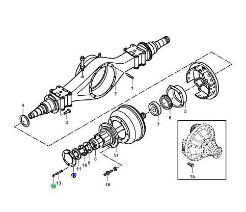  Гайка ступицы заднего колеса JMC 1043-1052